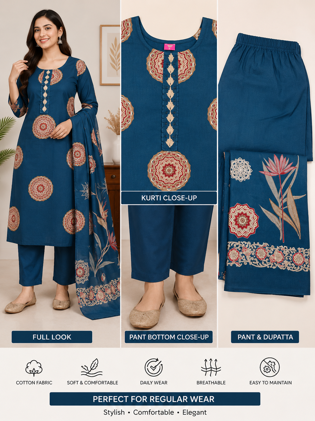 Elegant Indian 3-pic Suit