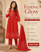 Stunning Bandhni Three-Piece Suit
