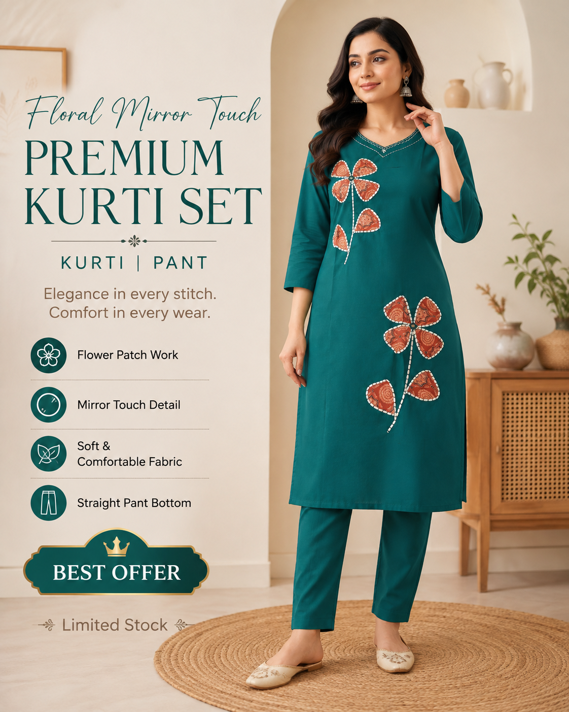 Elegant Loral Mirror 2-Pic Set
