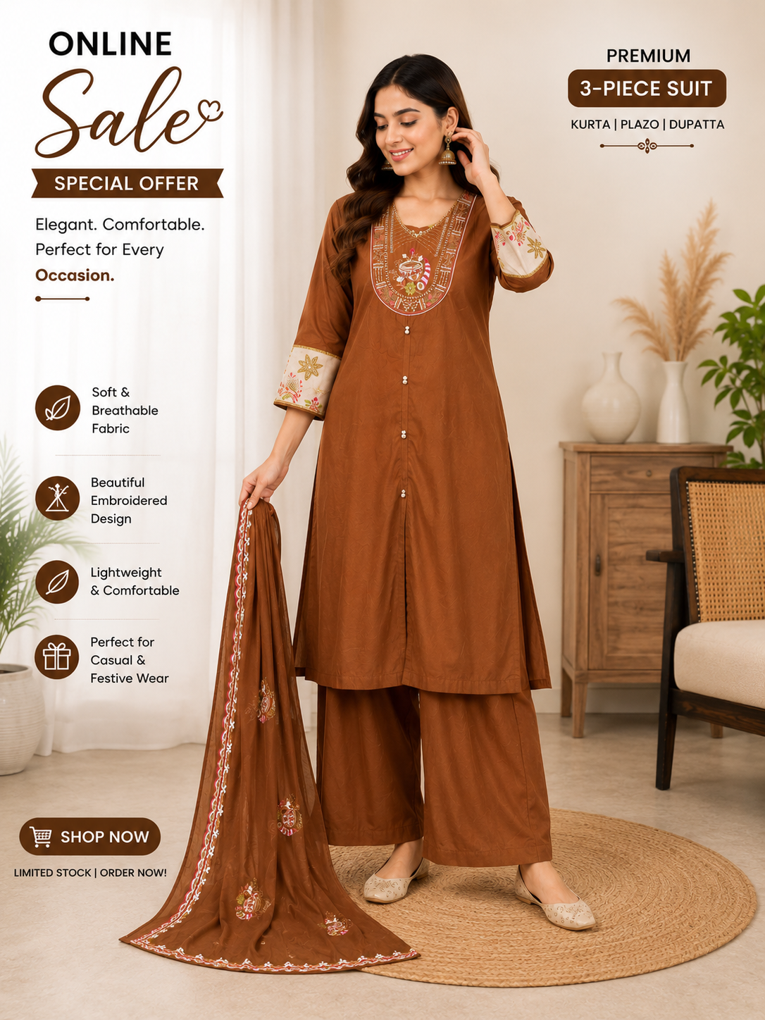 Elegant 3-piece suit set