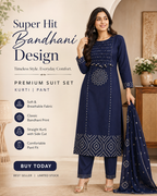 Bandhani Ethnic Straight Suit