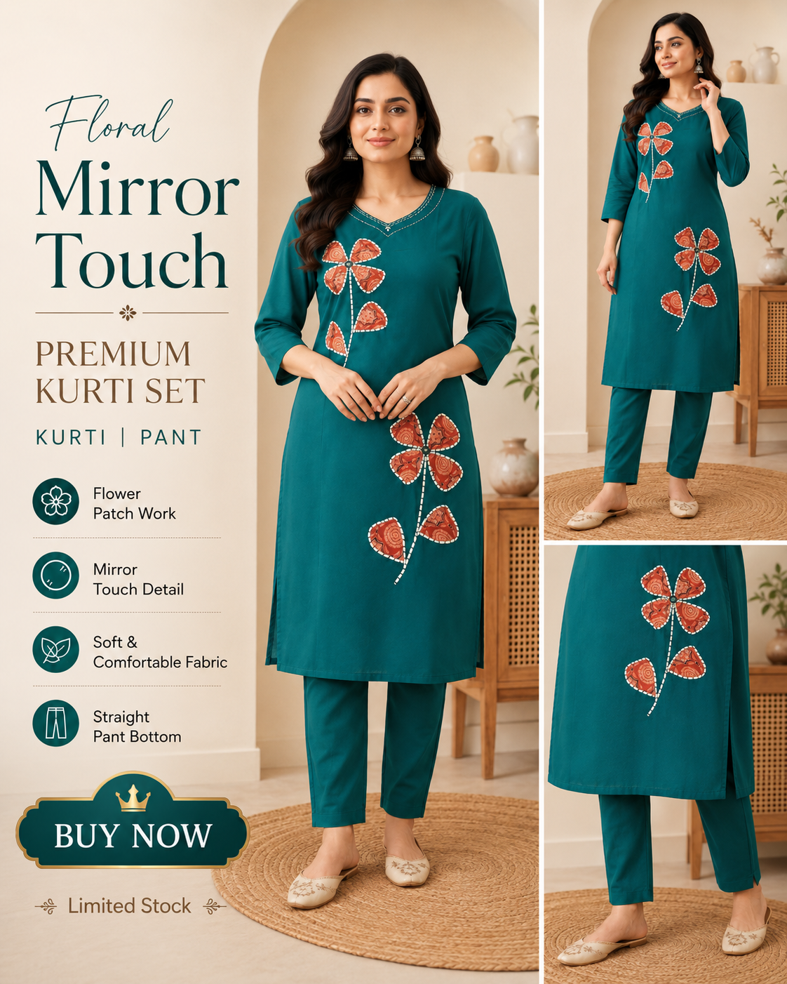 Elegant Loral Mirror 2-Pic Set