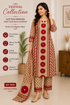 Elegant Cotton Printed Kurta Set