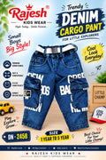 Stylish Denim Cargo Pants For Boys