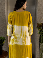 Yellow A-line Kurta Pant Set for Women