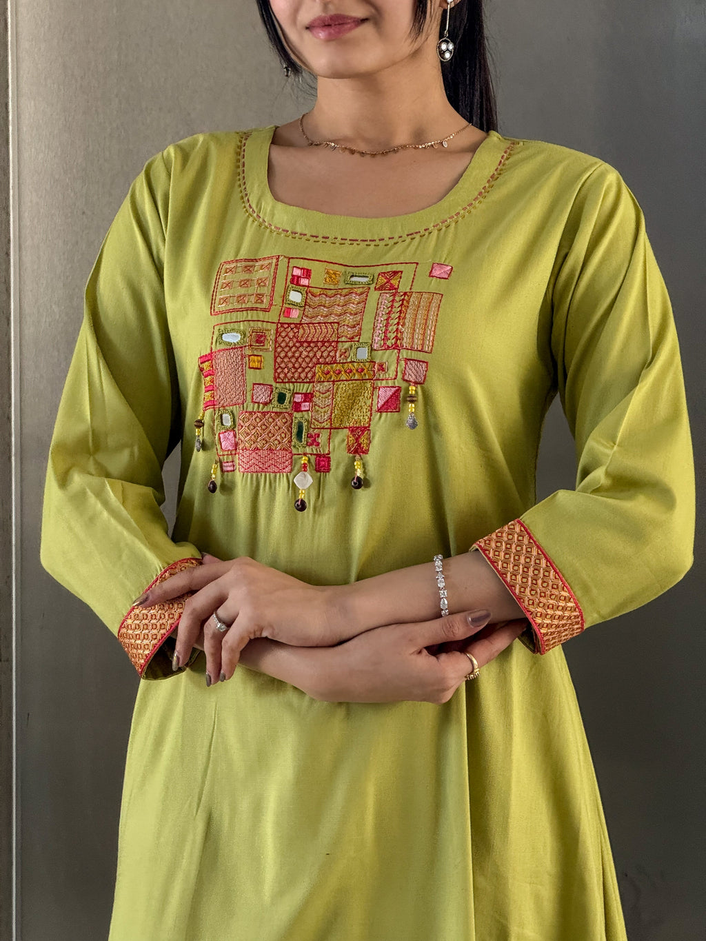 Parrot A-Line Kurta Palazzo Set For Women