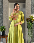 Parrot A-Line Kurta Palazzo Set For Women