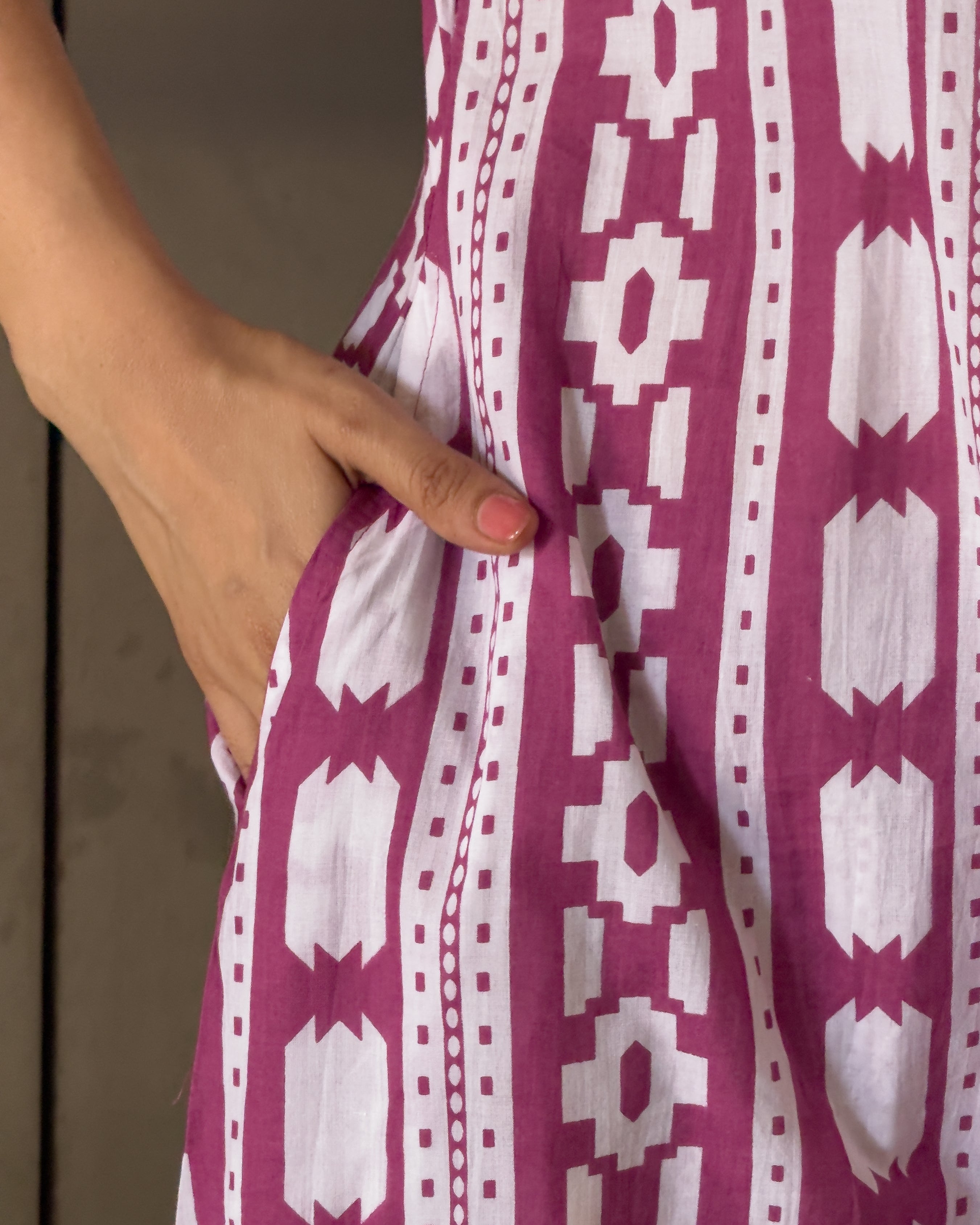 Pink A-Line Round Kurta Pant Set For Women
