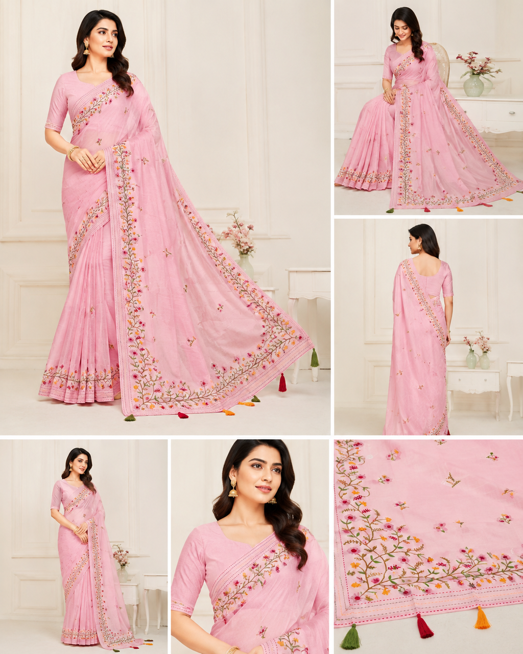 ✨Premium Cotton Fabric Saree, Beautiful Embroidery Work✨