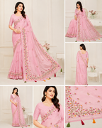 ✨Premium Cotton Fabric Saree, Beautiful Embroidery Work✨