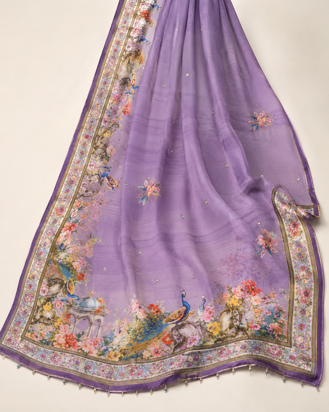 🦚Beautiful Peacock Work Party Wear Saree🦚