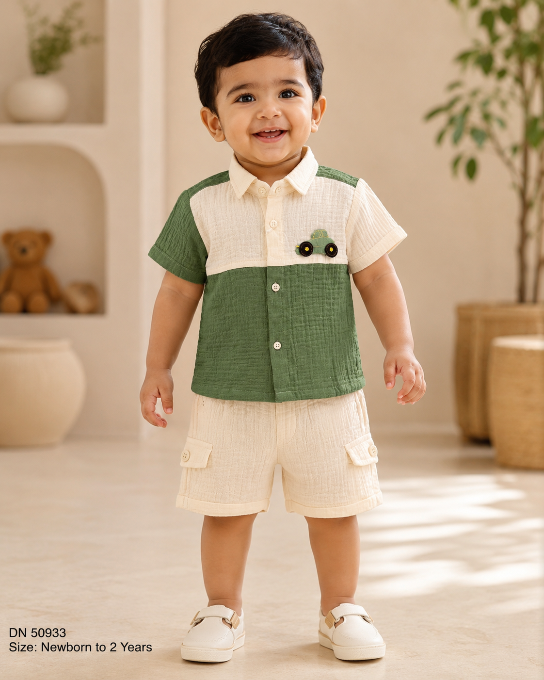 Little Boy's Half-Sleeve Shirt & Shorts