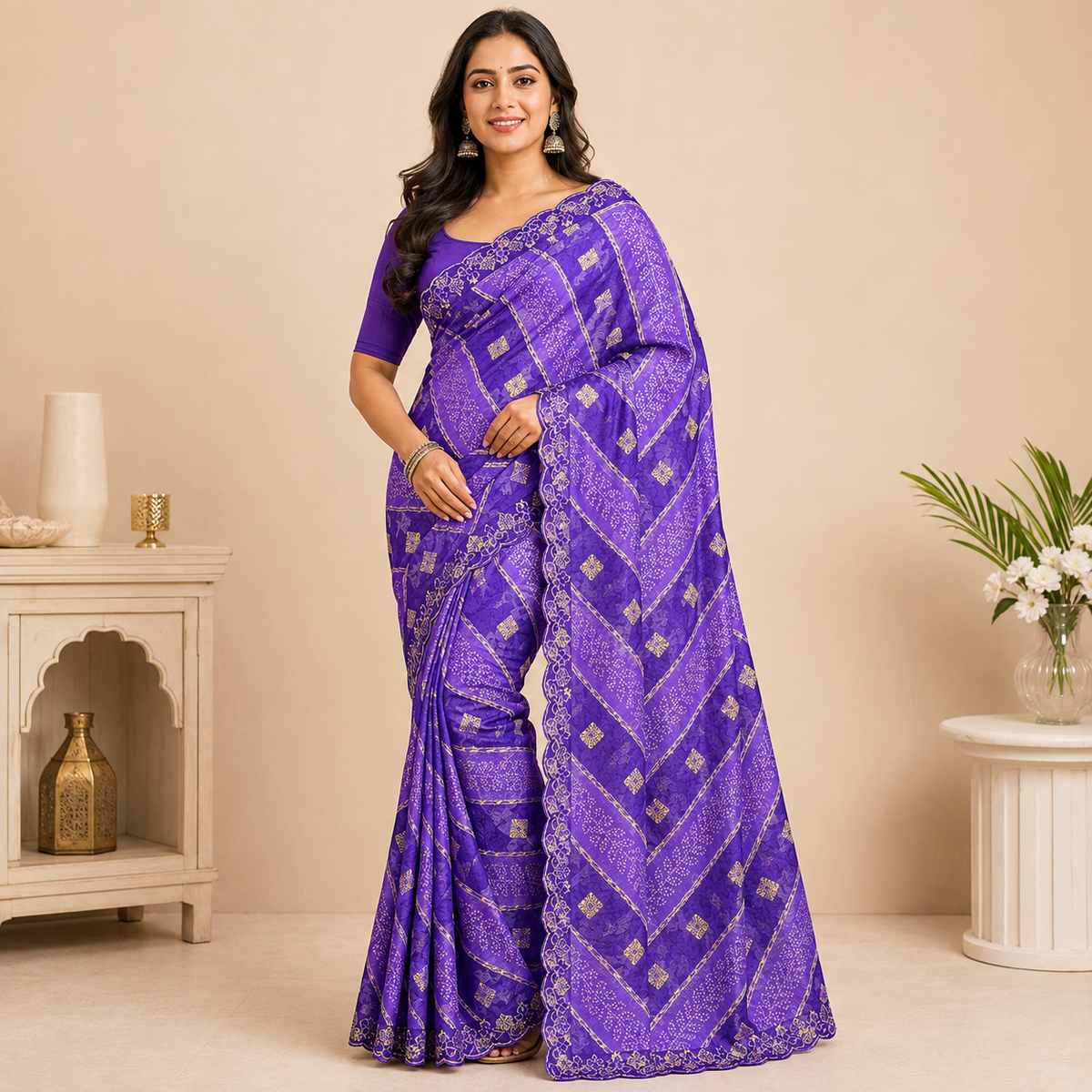 Bandhni Georgette Saree