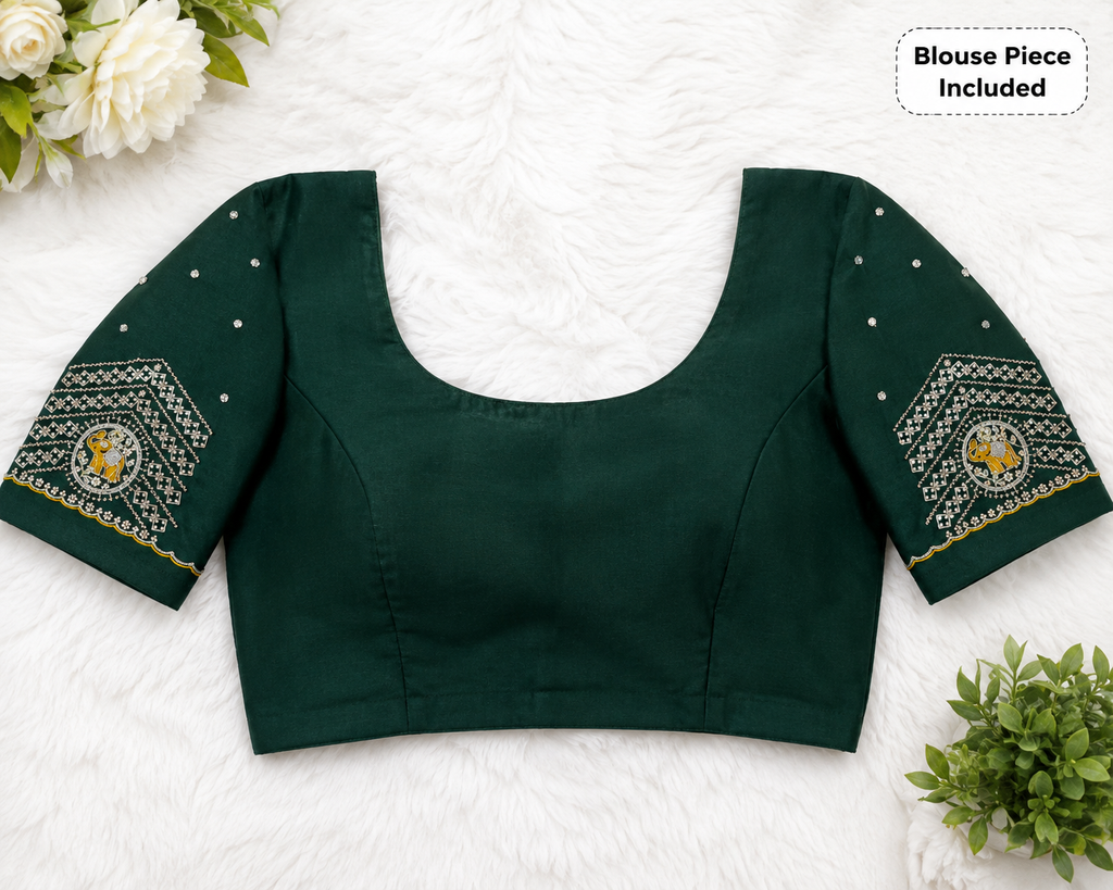 Sober Plain Gara Border Saree