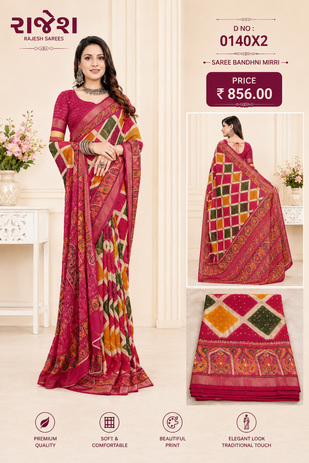 🌈 Multicolour Synthetic Regular Wear Saree 🌈