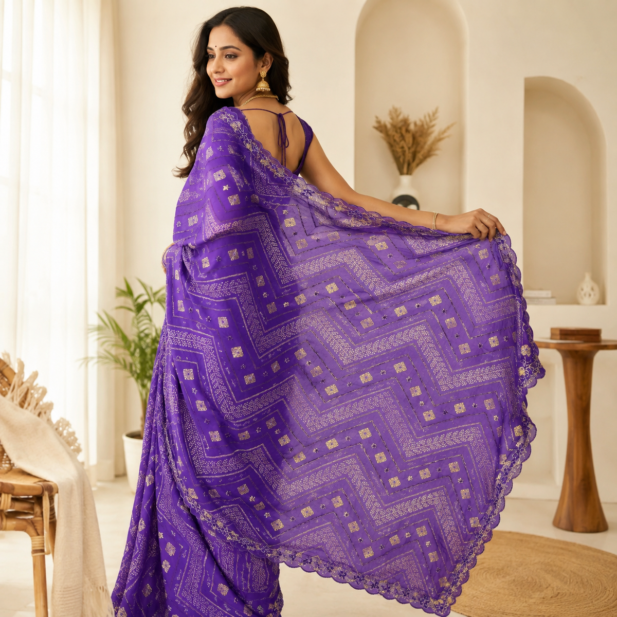 Bandhni Georgette Saree