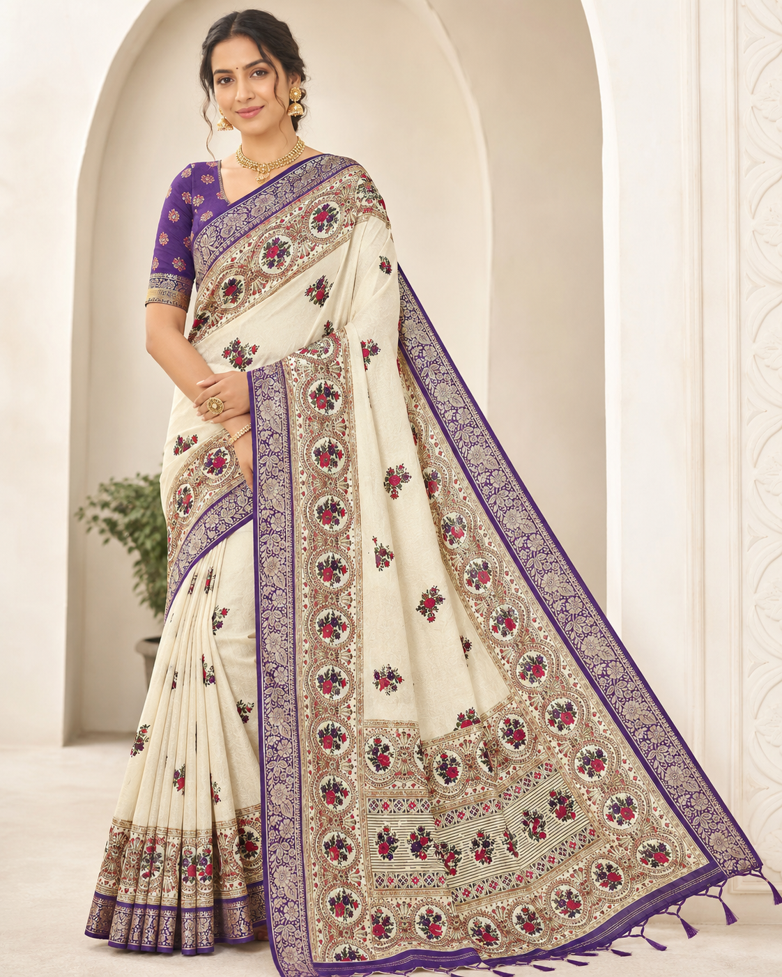 ✨ Cotton Silk Saree – Sober & Elegant Look ✨