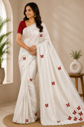 Stunning White Butterfly Saree