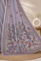 Soft Linen Floral Embroidery Saree
