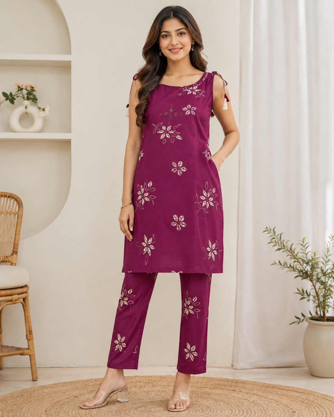 ✨Printed Spaghetti Kurti Pant Set✨