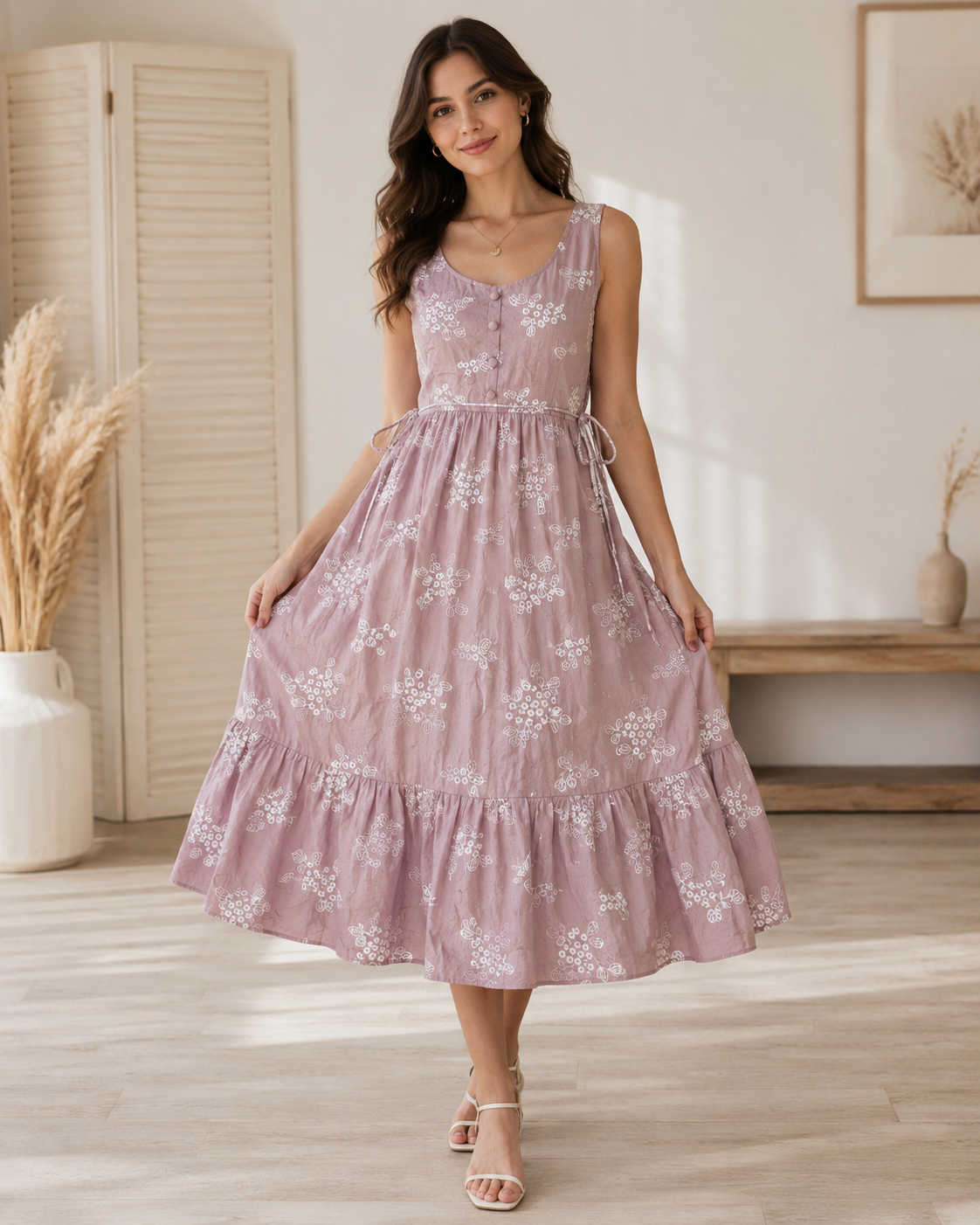 Western charm knee-length midi top