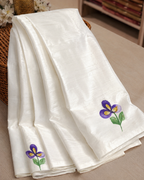 🤍Beautiful Floral Print White Saree🤍