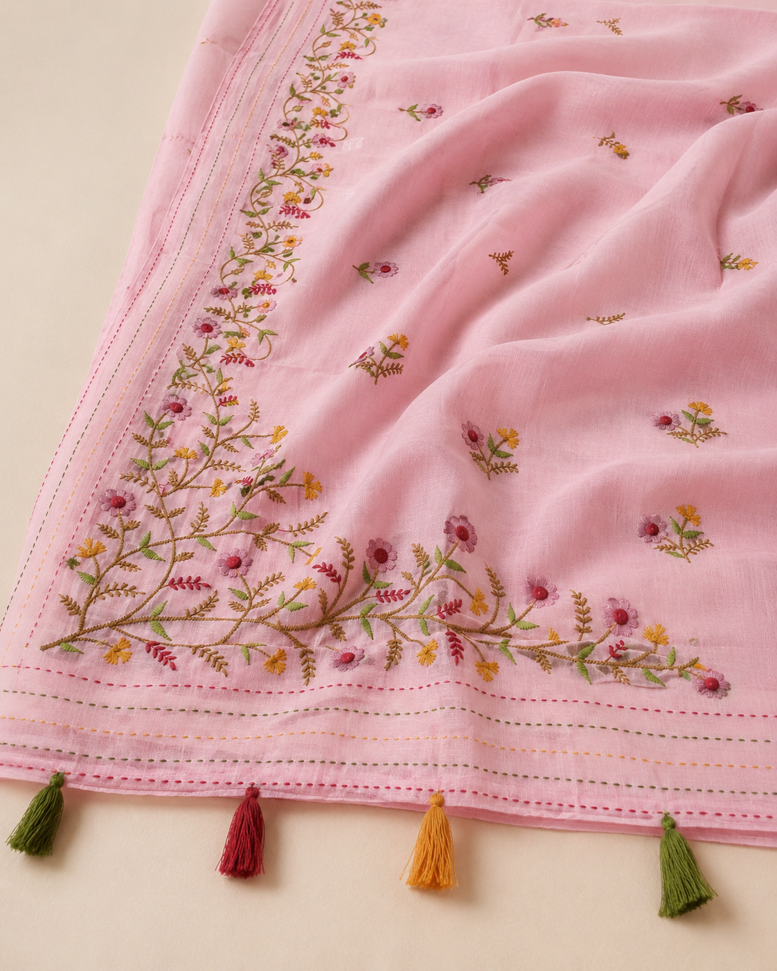 ✨Premium Cotton Fabric Saree, Beautiful Embroidery Work✨
