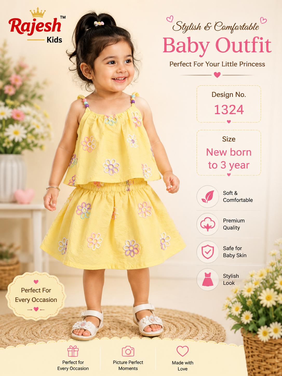 Elegant spaghetti-style skirt for  girls